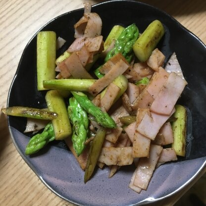 ベーコンでなくハムですが…。美味しかったです！また作ります〜